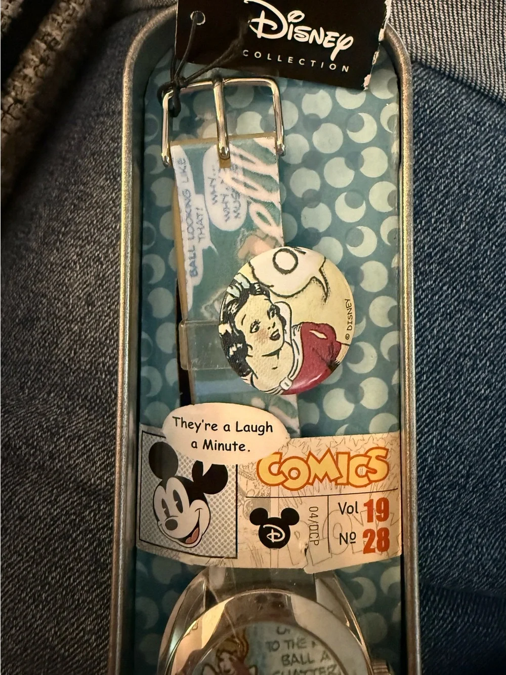 Disney Cinderella at the Ball Comic Dial Watch — Blue with Pink Hands